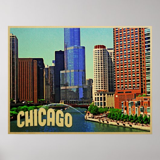 Chicago Skyline Poster (Voorkant)