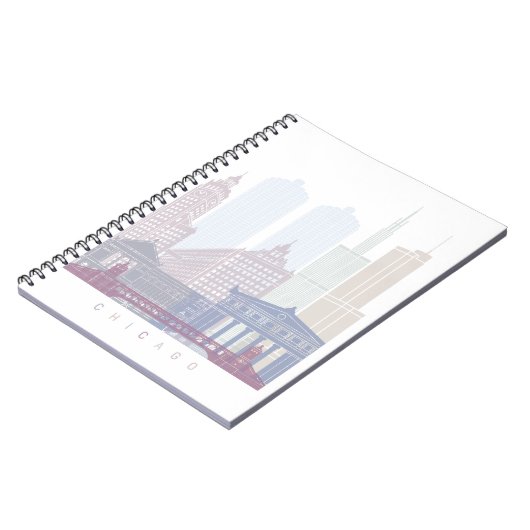 CHICAGO SKYLINE POSTER PASTEL NOTITIEBOEK (Linkerzijde)