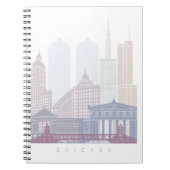 CHICAGO SKYLINE POSTER PASTEL NOTITIEBOEK (Voorkant)