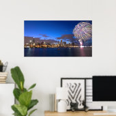 Chicago Skyline Poster w/Fireworks (Thuiskantoor)