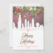 Chicago skyline Prettige feestdagen wenskaart Kaart (Voorkant)