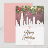 Chicago skyline Prettige feestdagen wenskaart Kaart (Voorkant / Achterkant)