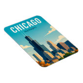 Chicago Skyline Reflecties Magneet (Rechterzijde)