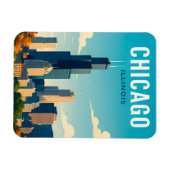 Chicago Skyline Reflecties Magneet (Horizontaal)