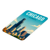 Chicago Skyline Reflecties Magneet (Linkerzijde)