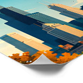 Chicago Skyline Reflecties Poster (Hoek)