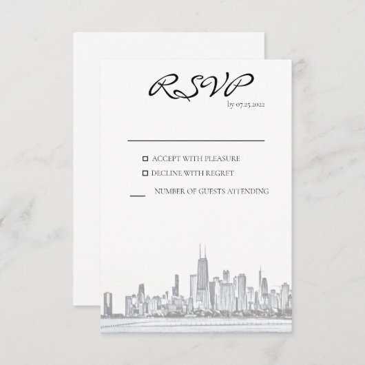 Chicago Skyline Response Kaart (Voorkant / Achterkant)