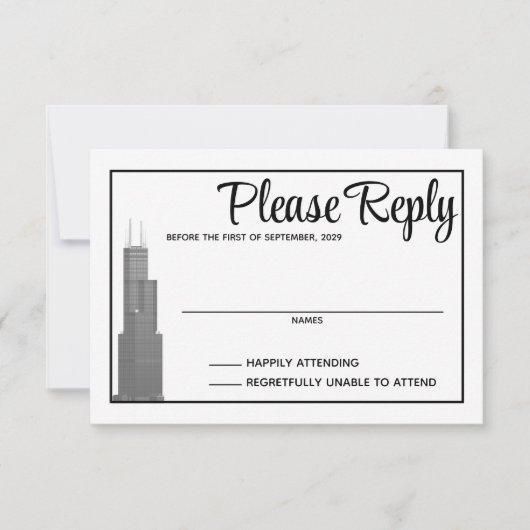 Chicago Skyline Response Kaart (Voorkant)