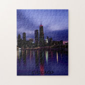 Chicago Skyline River Light Reflection in Dusk Legpuzzel (Verticaal)