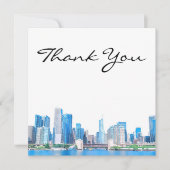 Chicago Skyline River Uitzicht - Hartelijk dank Bedankkaart (Voorkant)
