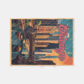 Chicago Skyline Rivierfront Fleece Deken (Voorkant (Horizontaal))