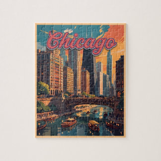 Chicago Skyline Rivierfront Legpuzzel
