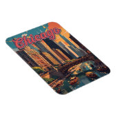 Chicago Skyline Rivierfront Magneet (Rechterzijde)