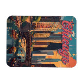 Chicago Skyline Rivierfront Magneet (Horizontaal)