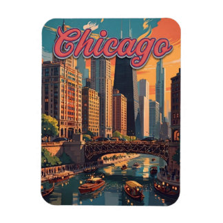 Chicago Skyline Rivierfront Magneet