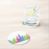 Chicago skyline ronde kartonnen onderzetter (Insitu)