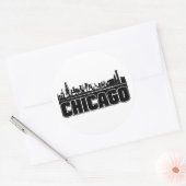 Chicago Skyline Ronde Sticker (Envelop)
