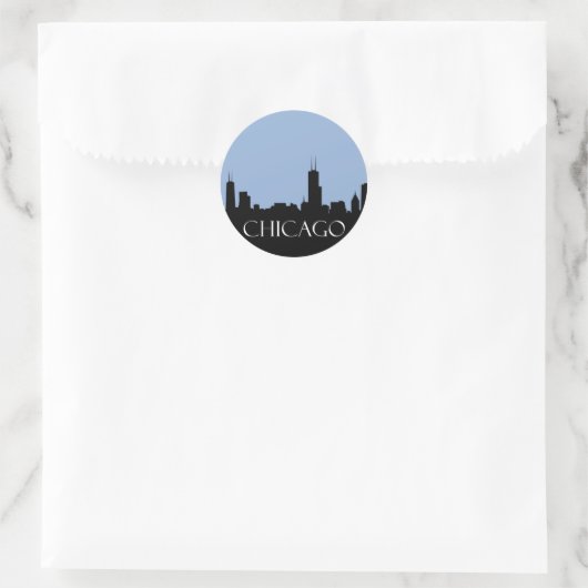 Chicago Skyline Ronde Sticker (Tas)