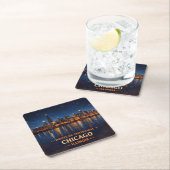 Chicago Skyline Route 66 Baraccessoires Kartonnen Onderzetters (Insitu)