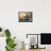 Chicago Skyline Route 66 Vakantie Escape Poster (Thuiskantoor)