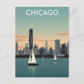 Chicago Skyline Sailboats Briefkaart (Voorkant)