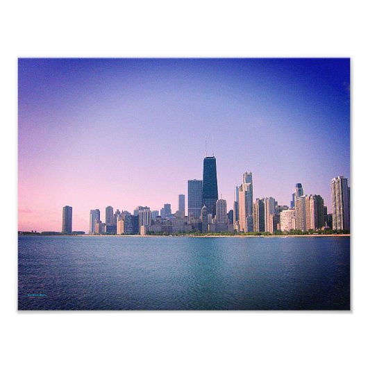 Chicago Skyline Sangria Filter Foto Afdruk (Voorkant)