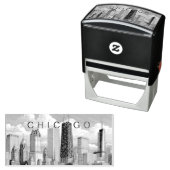 Chicago Skyline Self Inking Rubber Stamp Zelfinktende Stempel (In situ)