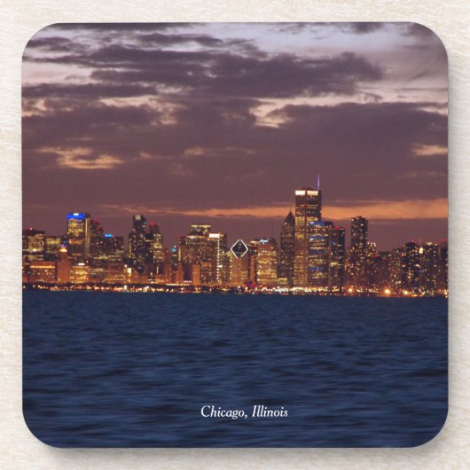 Chicago Skyline set of 6 plastic onderzetters (Voorkant)