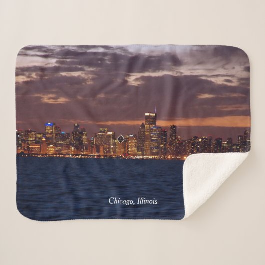 Chicago Skyline sherpa blanket Sherpa Deken (Voorkant (horizontaal))