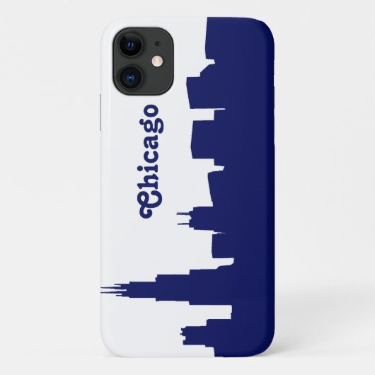 Chicago Skyline Silhouette Blue Case-Mate iPhone Case (Achterkant)
