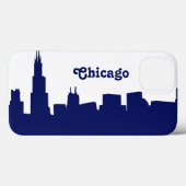 Chicago Skyline Silhouette Blue Case-Mate iPhone Case (Achterkant (horizontaal))