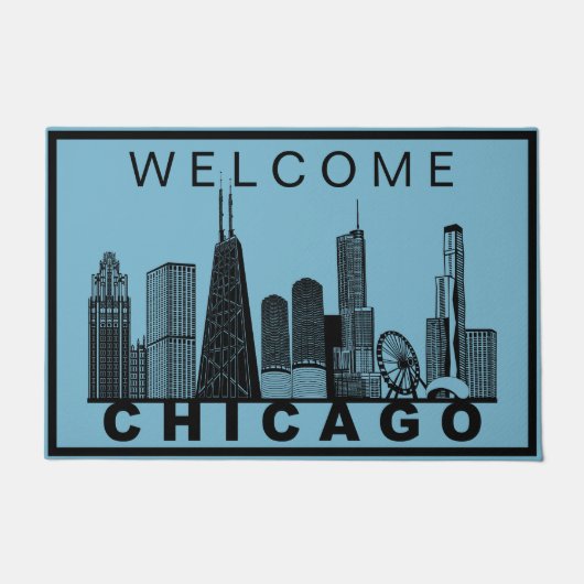 Chicago Skyline Silhouette  Deurmat (Voorkant)