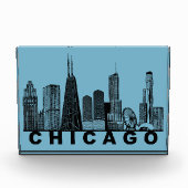 Chicago Skyline Silhouette  Fotoblokken (Voorkant)