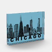 Chicago Skyline Silhouette  Fotoblokken (Links)