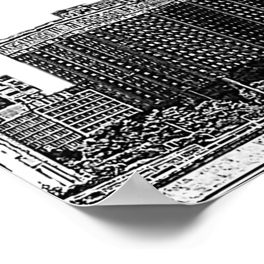 Chicago Skyline Silhouette Graduation Party Banner Poster (Hoek)