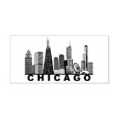 Chicago Skyline Silhouette  Rubberstempel (Afrduk)