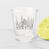 Chicago Skyline Silhouette  Shot Glas (Achterkant)