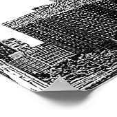 Chicago Skyline Silhouette Wedding Party Banner Poster (Hoek)