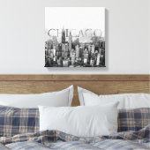 Chicago Skyline Sketch Canvas Afdruk (Insitu (Slaapkamer))