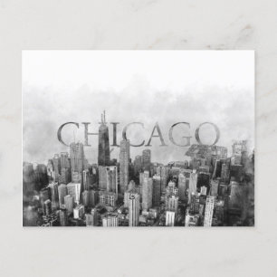 Chicago Skyline Sketch Feestdagenkaart