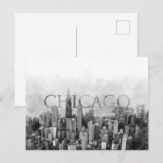 Chicago Skyline Sketch Feestdagenkaart (Voorkant / Achterkant)