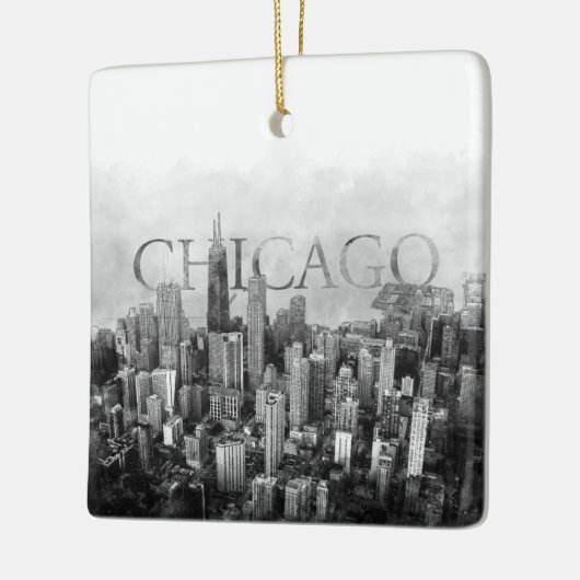 Chicago Skyline Sketch Keramisch Ornament (Links)