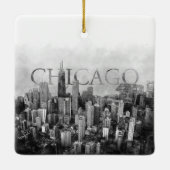 Chicago Skyline Sketch Keramisch Ornament (Achterkant)