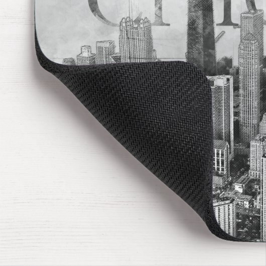 Chicago Skyline Sketch Muismat (Hoek)