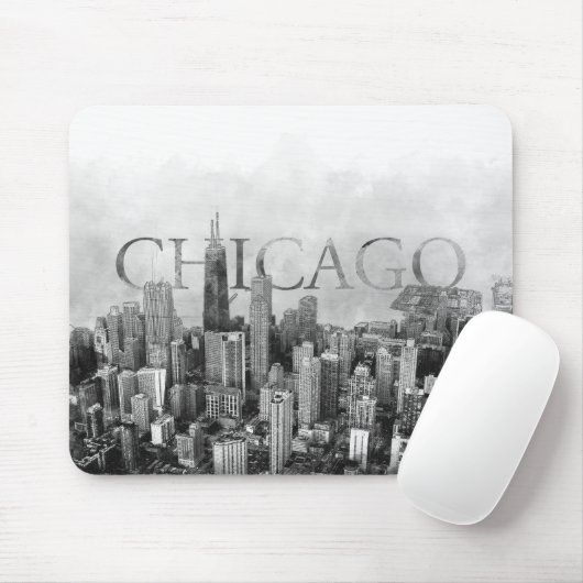 Chicago Skyline Sketch Muismat (Met muis)