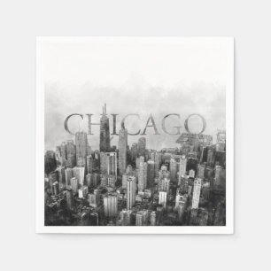 Chicago Skyline Sketch Servet