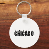 Chicago Skyline Skyscraper City Pride Sleutelhanger (Voorkant)