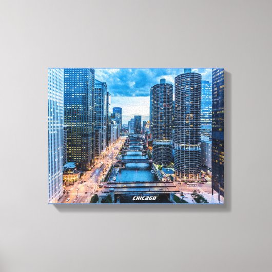 Chicago Skyline Skyscrapers Canvas Afdruk (Voorkant)