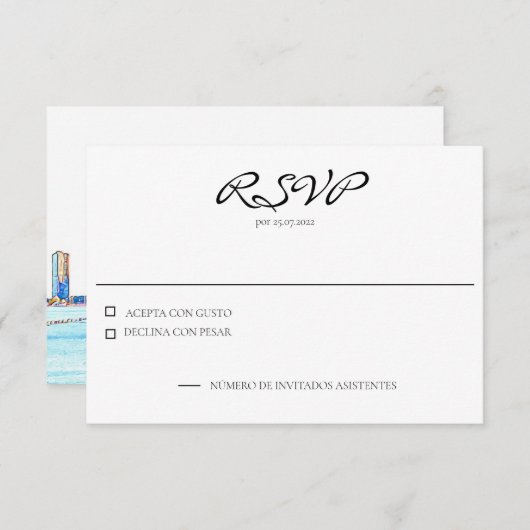 Chicago Skyline Spansih Response Kaart (Voorkant / Achterkant)