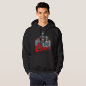 Chicago Skyline Squared Chicago Vlag Hoodie (Voorkant volledig)